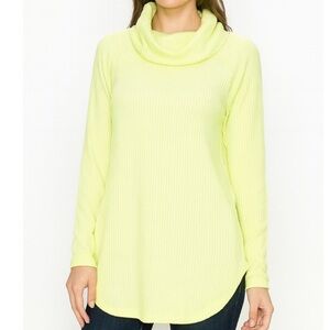 Sonoma Goods For Life® Raglan Rib Cowlneck Top NEW pale neon green  NEW